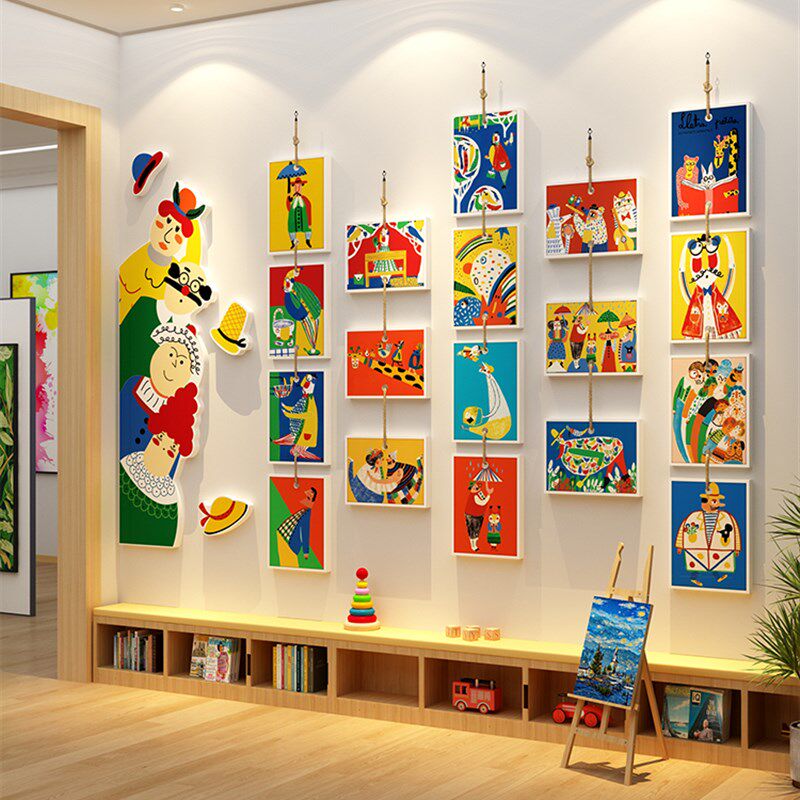 美术教学工作室氛围布置幼儿园环境创作素材主题辅导班墙面装饰贴