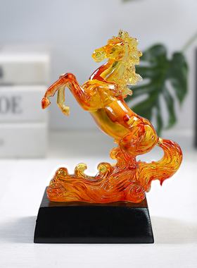 招财琉璃马摆件现代简约客厅酒柜办公室装饰马到成功开业商务礼品