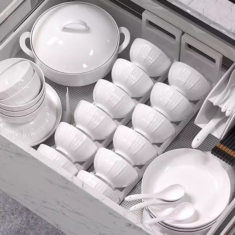 高级感碗碟套装家用2024新款简约白色碗盘釉下彩陶瓷餐具乔迁碗筷