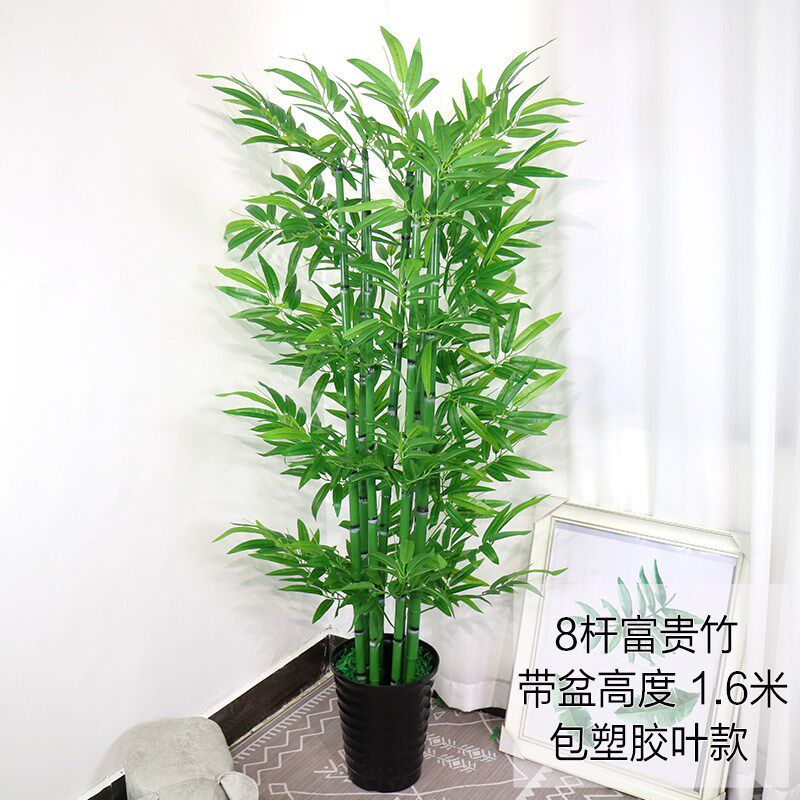 彷真竹子盆栽假竹子n富贵竹假树客厅装饰酒店绿色植物落地塑料盆
