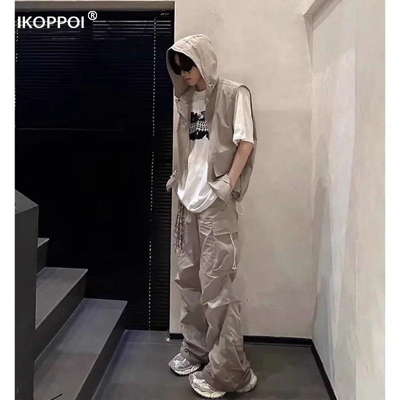 高端防晒套装男士夏季高级感痞帅机能马甲长裤两件套搭配一套帅气