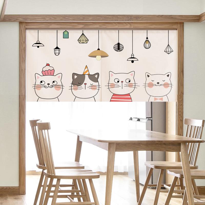 厨房餐厅布艺门帘k横幅隔断帘装饰帘卧室短帘窗户半帘柜子遮挡布