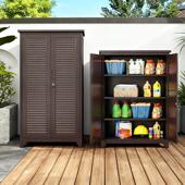 新款 新中式 免组装 露天储物柜防潮防水工具柜花园杂物铝合金收纳柜