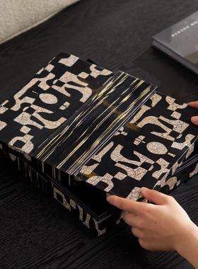 中古覆古风客厅茶几木质高级感古巴雪茄盒拼图装饰盒收纳摆件摆台