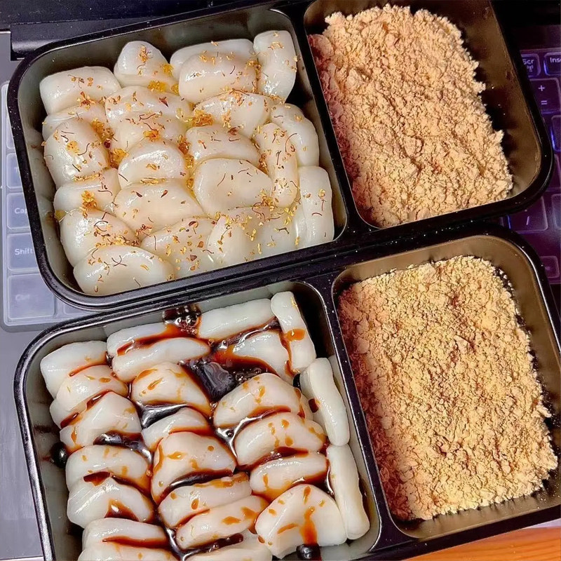 红糖桂花沾粉麻糍年糕糯叽叽糯米糍粑闽南手工特产小吃下午茶糕点