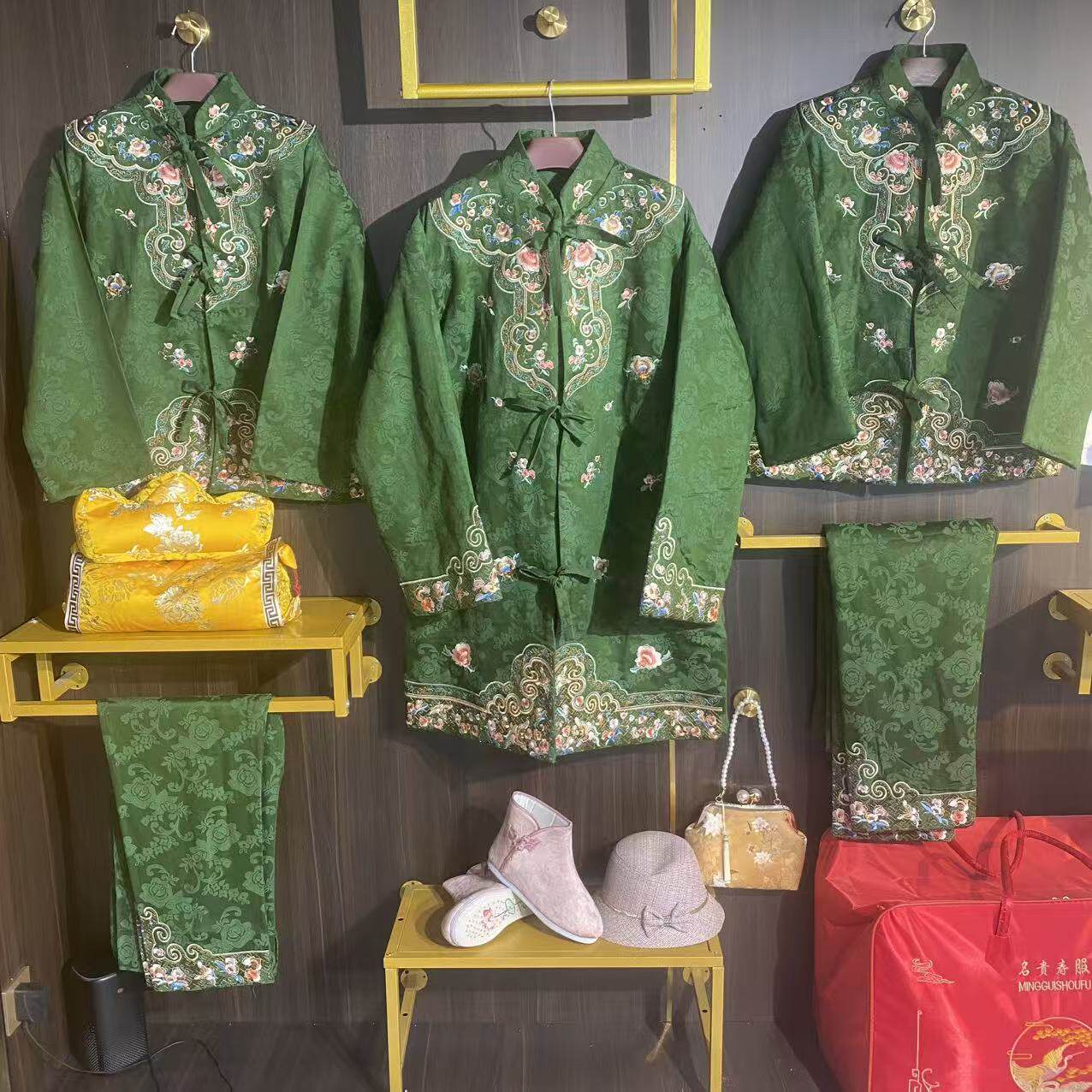 新款寿服女七件套老人寿终衣服高档纯棉刺绣冲喜送老衣百年服全套