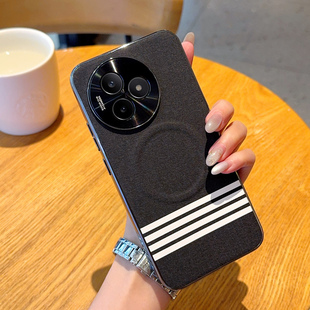 适用红米K80至尊版手机壳高品质新款格纹RedmiK80Ultra电镀保护套25060RK16C不沾指纹布纹全包防摔磁吸后外壳