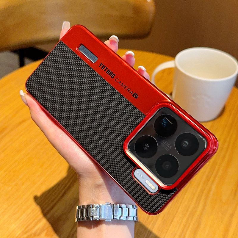 菱格纹双色拼接适用于小米15Spro手机壳xiaomi15S Pro保护硅胶套m15s高级PU皮防摔15p磨砂壳mi十五spor男素皮