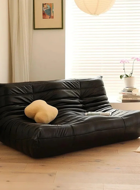 毛毛虫奶油风沙发客厅小户型togo懒人沙发可睡可躺双人黑色极简