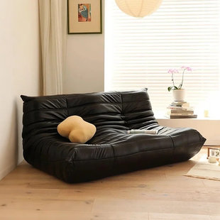 毛毛虫奶油风沙发客厅小户型togo懒人沙发可睡可躺双人黑色极简