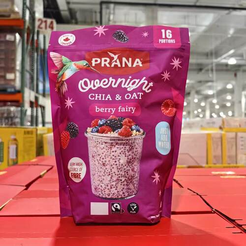 Costco代购加拿大进口PRANA莓果味奇亚籽燕麦片冲饮速食健身代餐