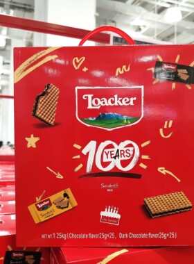 山姆代购进口Loacker混合巧克力莱家威化饼干1.25kg威化饼礼盒装