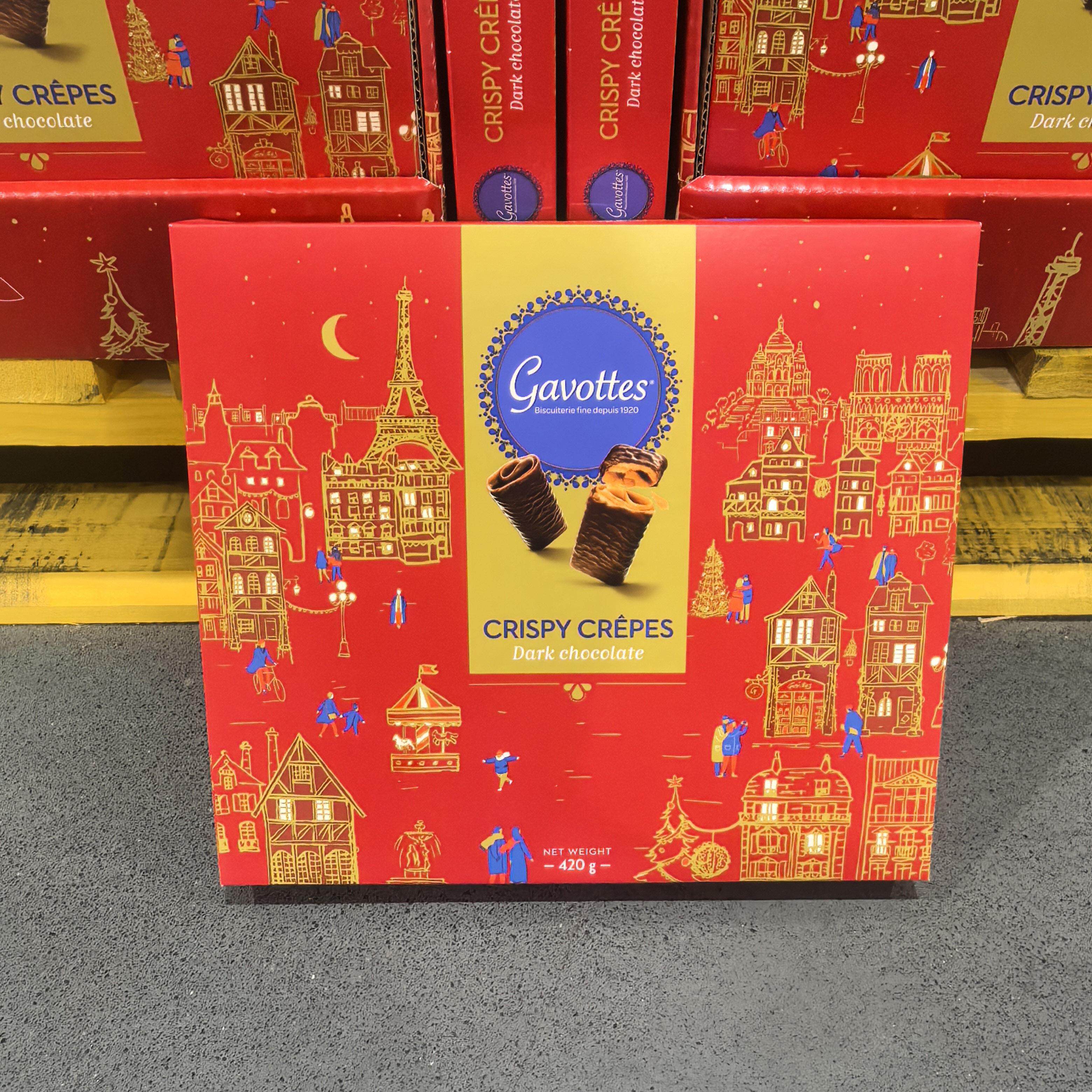 sam超市代购正品 GAVOTTES 法国进口 黑巧克力脆片饼干420g