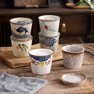 主人杯子 围炉煮茶陶瓷茶杯茶碗喝茶杯子带盖点心碟单杯功夫茶套装