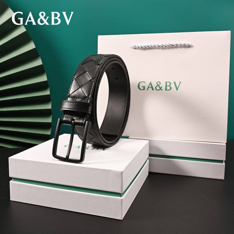 GA&BV官方旗舰店男士皮带男款真皮编织腰带正品休闲裤带潮年轻人
