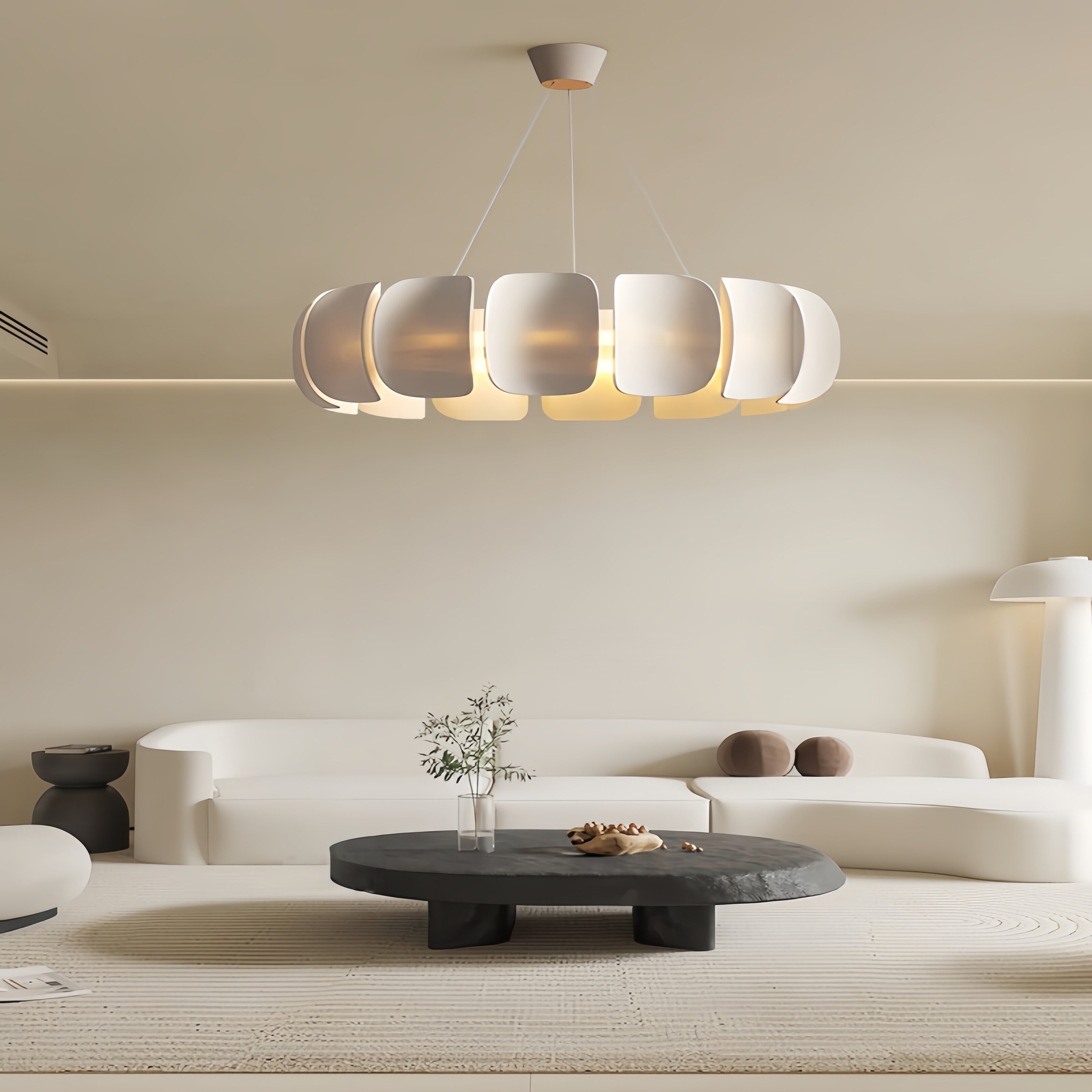 奶油风客厅吊灯现代简约法式中古风设计师侘寂风复古餐厅卧室灯具