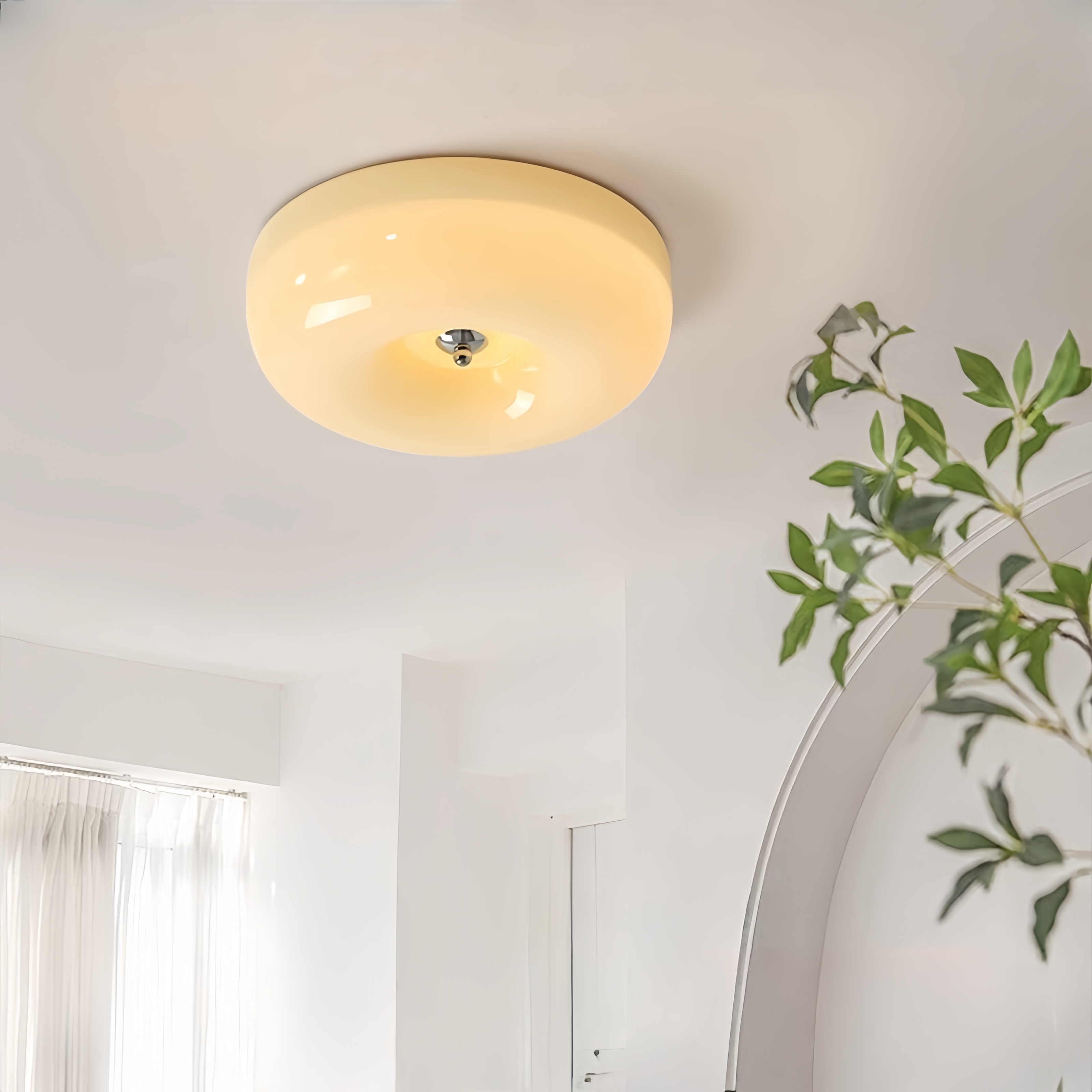 全光谱奶油风卧室吸顶灯