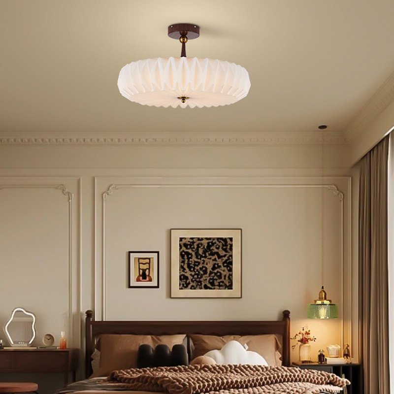 中古风卧室吸顶灯vintage复古侘寂风胡桃木色餐厅吧台飞碟吸顶灯,家装灯饰光源,餐厅/卧室/书房吸顶灯,淘宝优惠券,粉丝福利购,淘宝优惠卷