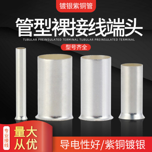 欧式EN管型裸接线端子 EN0508 7508 1008 4012 6010插针冷压端头