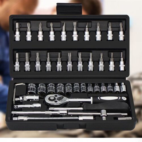 套筒棘轮扳手批头内六角组合工具汽车摩托车多用维修工具箱