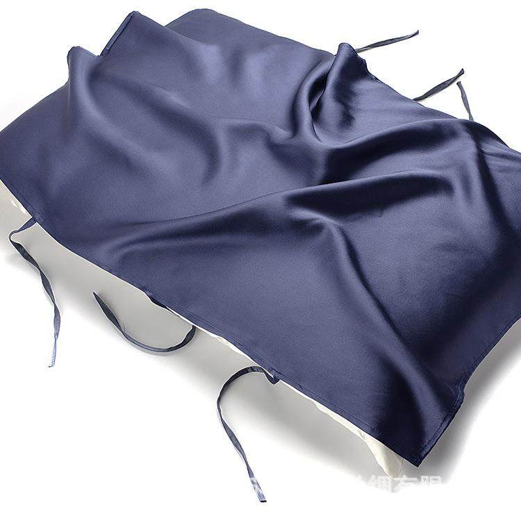 30姆米重磅真丝枕巾丝绸枕头巾100桑蚕丝枕头皮6绑带OEM直销