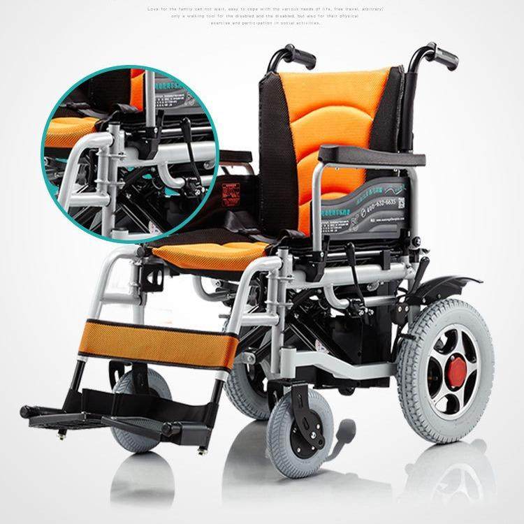 亿百亿电动轮椅老年人残疾人轻便折叠可加装坐便前后小轮代步车