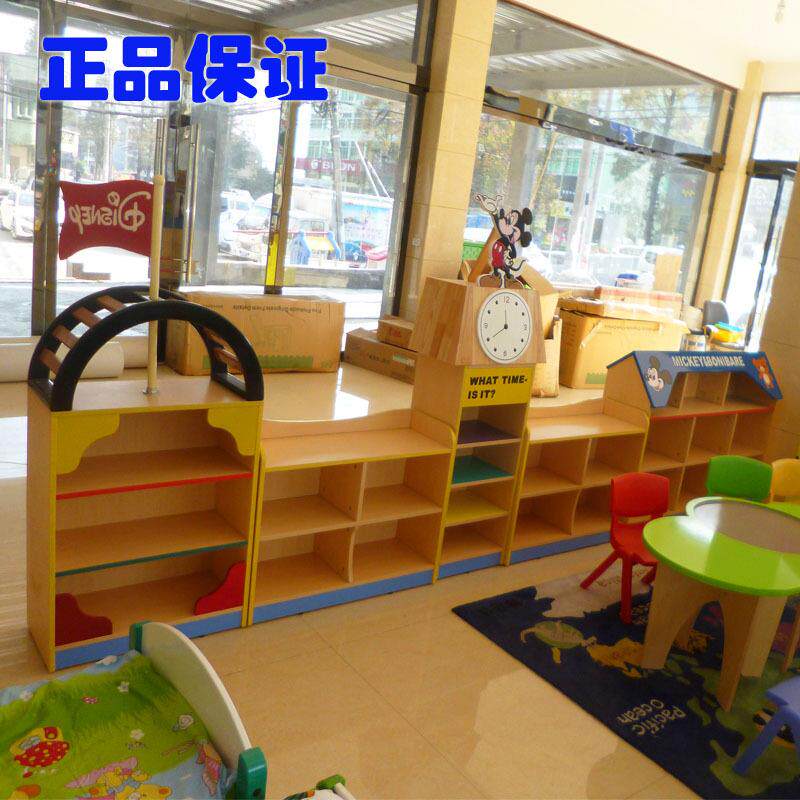 幼儿园卡通玩具柜实木组合分区储物柜区域书架儿童区角柜收纳柜子