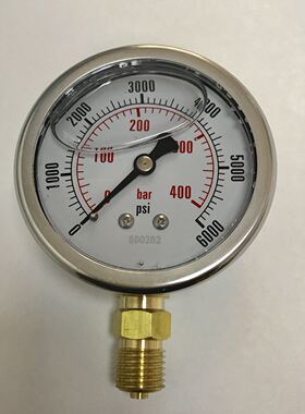 FZ-68 防振压力表 直径68mm 压力0-400bar 6000psi 螺纹m14x1.5