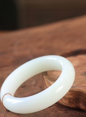 羊脂白玉平安镯新疆和田玉手镯