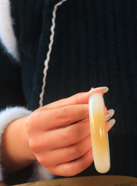 和田玉糖白玉正圈平安镯女款手镯