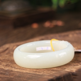 新疆和田玉羊脂白玉天然轮胎手镯宽镯白月光支持复检官方旗舰店