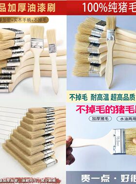 油漆刷小毛刷猪鬓棕毛刷胶水刷工业用不掉毛清洁软硬毛刷烧烤家用