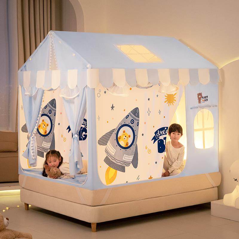 2024儿童蚊帐夏季家用防摔全底婴儿宝宝支架加粗加厚U型床上帐篷