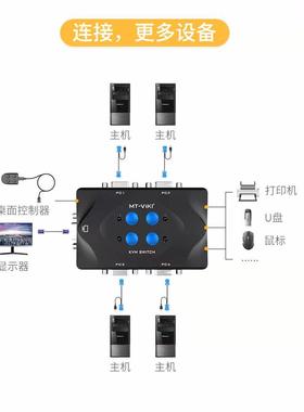 迈拓维矩KVM切换器2口4口VGA四进一出电脑主机监控共享USB显示器