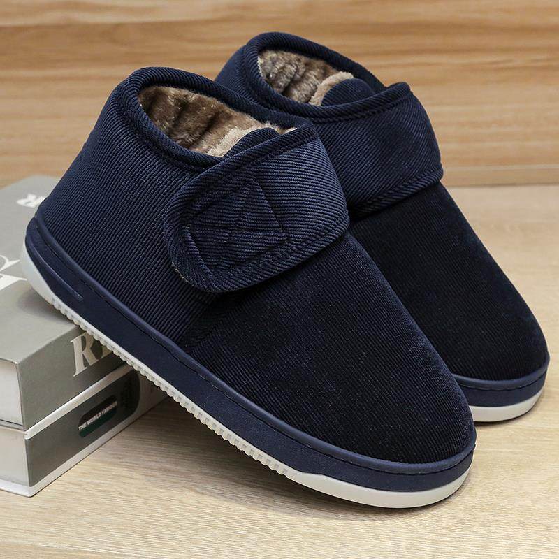 防寒保暖老人棉拖鞋女包跟中年居家窝窝鞋男士大码高帮外穿棉鞋冬