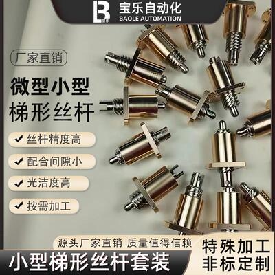 小型微型梯形丝杆螺母套装T3T4T5T6T7T8步进马达3D打印导轨丝杠