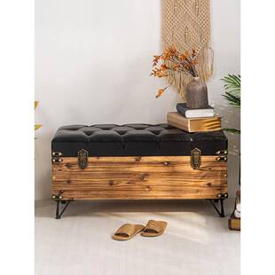 美式 鞋 皮革凳 收纳凳 凳 实木箱 换鞋 采购产品收纳凳 试凳