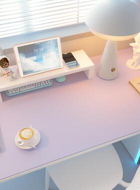 紫色防水防油女生书桌垫学习写字台桌面垫皮革电脑办公桌布餐桌垫