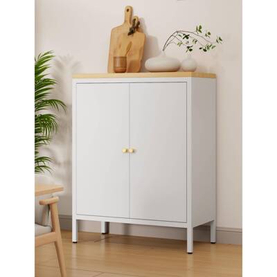 家用钢制收纳柜厨房餐边柜铁皮柜铁艺柜子多层零食储物柜碳钢铁柜