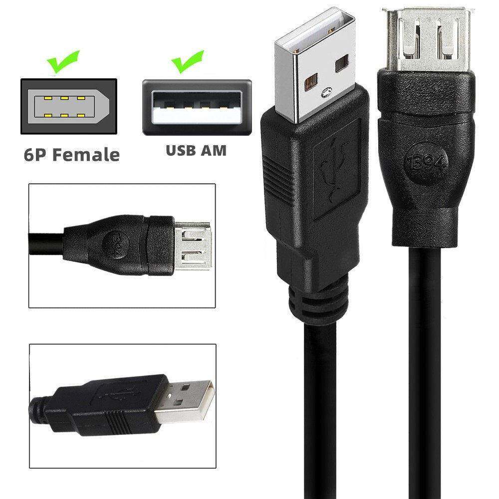 IEEE 1394线 Firewire 6 Pin 母转 USB 2.0 AM转接线用于数码相机