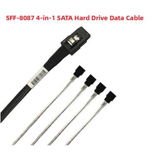 安费诺一分四正向Mini-SAS SFF-8087 to 4 x SATA Cable 6G数据线