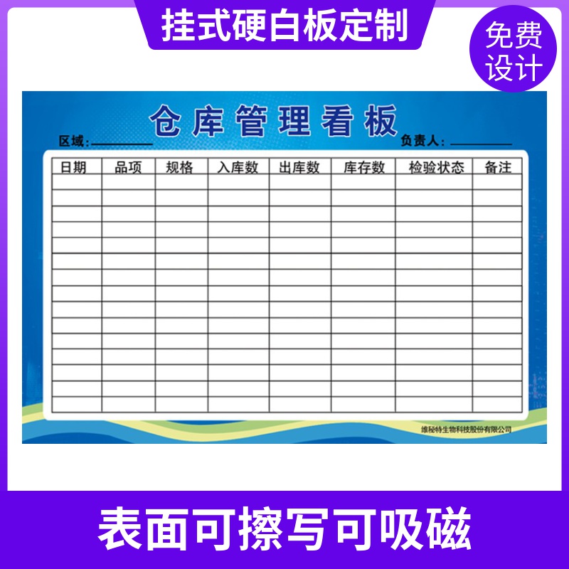 仓库管理看板定制磁性办公挂式硬白板铝合金目视化 货架 物料看板