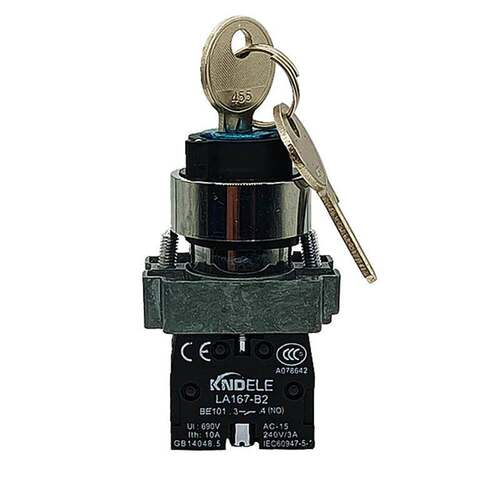 KNDELE科耐达 LA167-B2-BG25一常开一常闭两位置钥匙开关