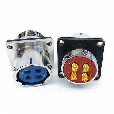 4芯不锈钢防盐雾航空插头XCD22T4K1D40 F4Z1P40连接器电缆头接插