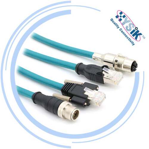 M12 8芯 X扣 公头转RJ45 PUR屏蔽线 CAT6A 工业以太网连接器