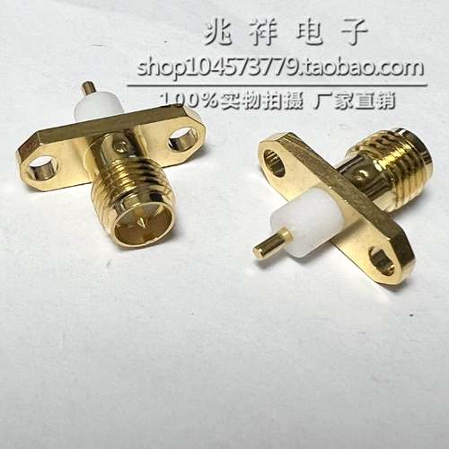 RF射频连接器RP-SMA-KFD 二孔 菱型面板安装 反装内针SMA母头菱型