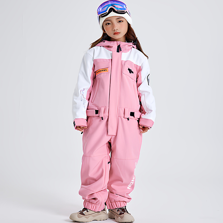 深圳华发滑雪服租赁 南恩儿童连体粉色滑雪服110-140 非卖品