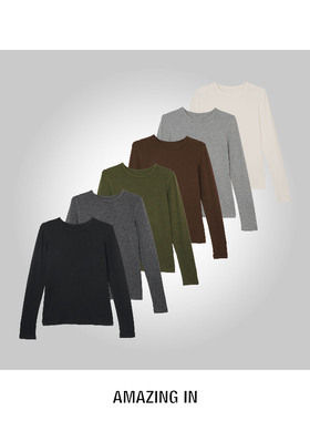 AMAZING IN | 山羊绒x棉 | 圆领长袖打底衫女A251202-AI5CDTL0828