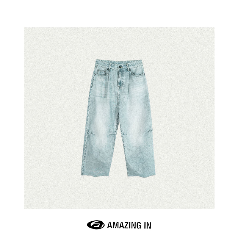 AMAZING IN | 1oo%棉 | 时尚洗水阔腿牛仔裤 A250430-AI54BDT131