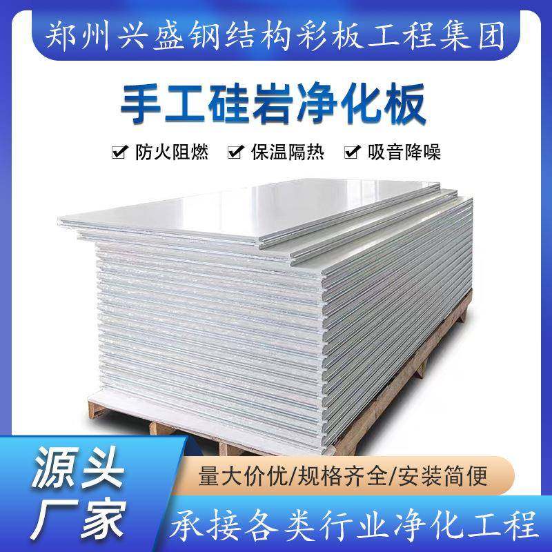 硅岩50mm净化板硅岩板用电子食品厂无菌车间吊顶隔墙专用防水